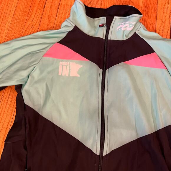 Podium Wear Jacket Womens XXS Team Performance Running Black Green - Picture 2 of 8